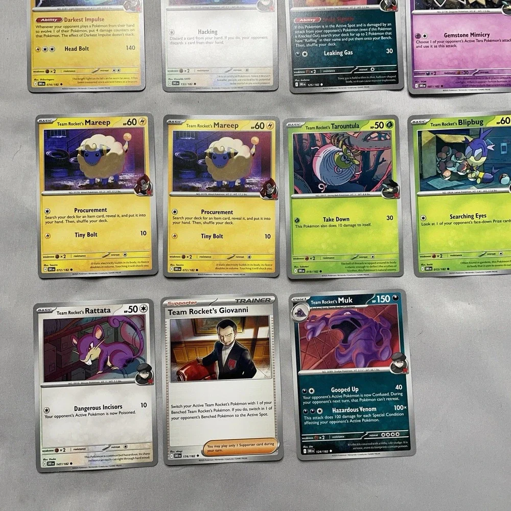 Pokémon TCG Destined Rivals 15-Card Lot Team Rocket Zapdos Holo Spidops Mimikyu